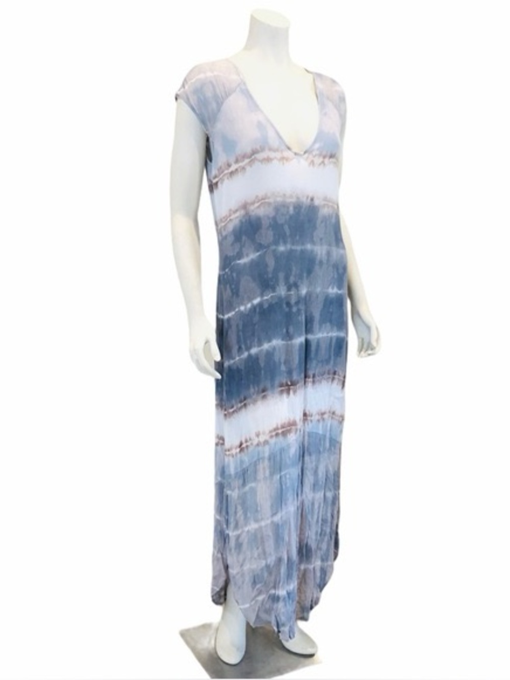 XCVI lightweight blue and grey tie-dye maxi dress